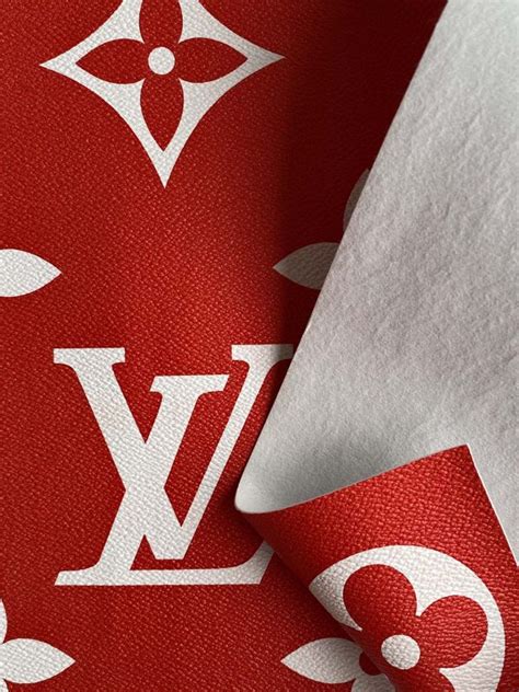 Louis Vuitton Faux Leather Big Patterned Red Wou