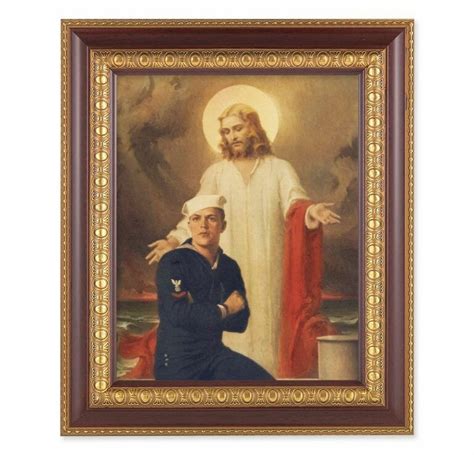 Jesus With Sailor Cherry Gold Framed Art Buy Religious Catholic Store