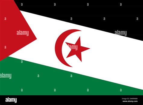 Sahrawi Arab Democratic Republic Flag Rectangular Cutout Of Rotated