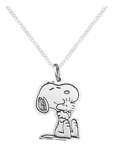 Dije Y Cadena Snoopy Sentado Grande Plata 925 Envio Gratis Meses Sin