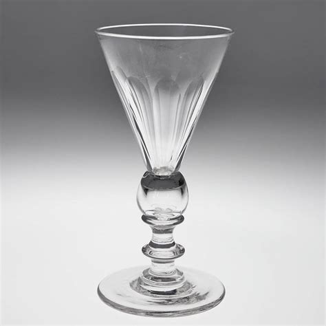 Hollow Ball Knop Wine Glass C1850 18th Century Georgian Glass 19th Century Victorian Glass