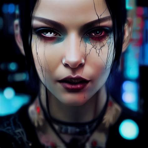 Cyberpunk Stunningly Beautiful Woman Hyper Realism Midjourney