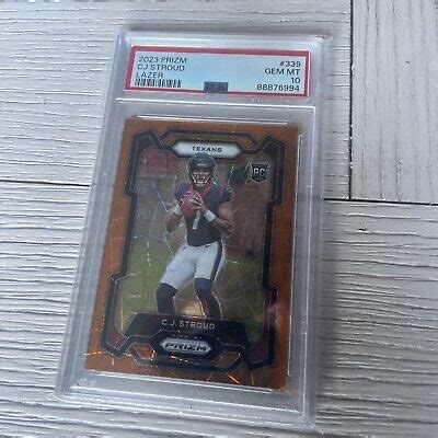 2023 Panini Prizm Rookies Orange Lazer Prizm 339 C J Stroud PSA 10