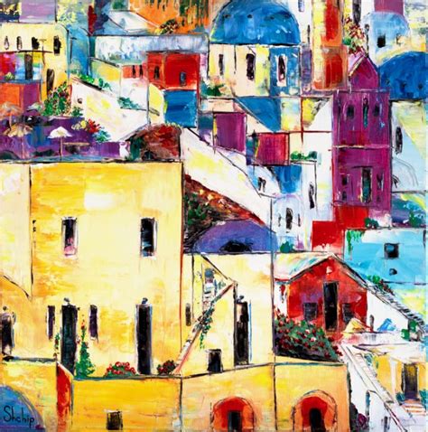 Santorini Natalia Shchipakina Paintings Prints Landscapes