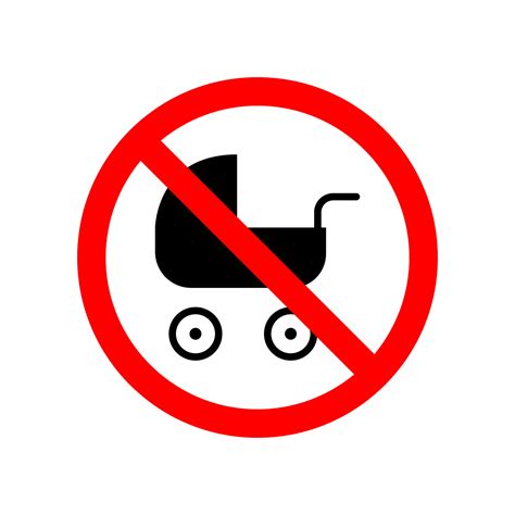 Stroller Prohibited Vector Icon Illustration Vector Art At