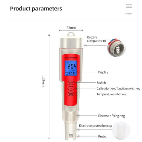 Digitale Ph Meter 4 In 1 Ph Tds Ec Temperatuur Wat Grandado