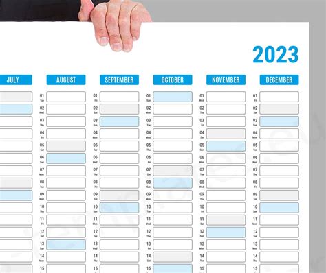 Planificador De Pared 2023 Agenda De Calendario Anual Imprimible Del