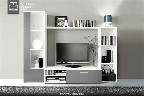 Modern TV Unit with Bookshelves