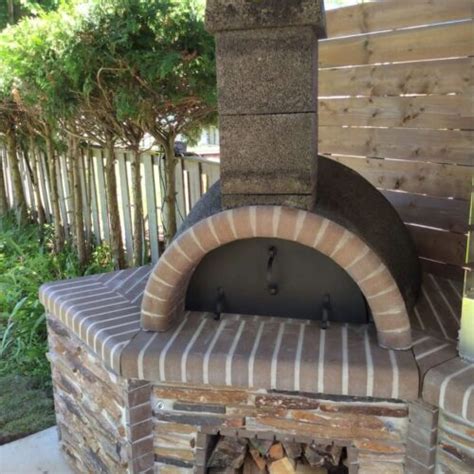 Firebrick Outdoor Kitchen Pizza Oven And Stone Faced Rotisserie Bbqs