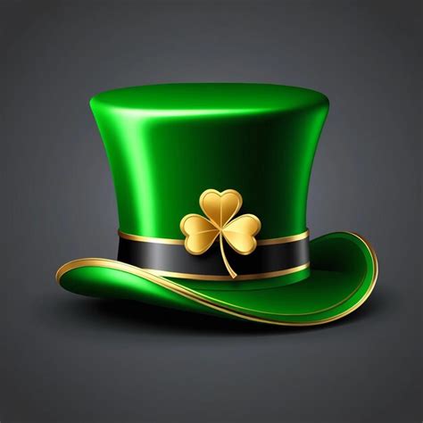 Premium Photo 3D Vector Green St Patricks Day Hat With Clover