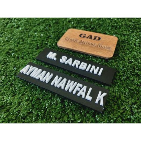 Jual Name Tag Text Timbul Papan Nama Id Card Shopee Indonesia