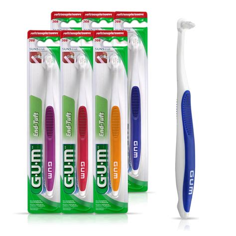 Gum End Tuft Toothbrush For Hard To Reach Areas Soft Bristles Pack Of 6 6 Brushes Amazon