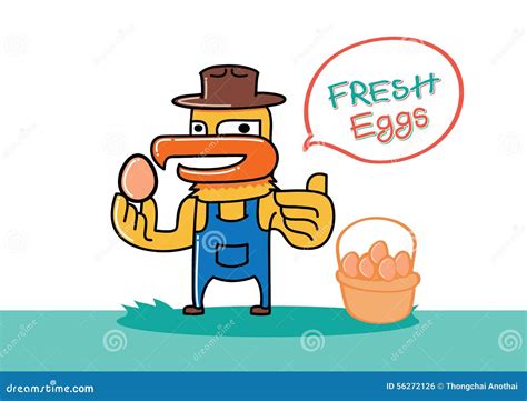 Chicken Farmer Hold Egg Stock Vector Illustration Of Fresh