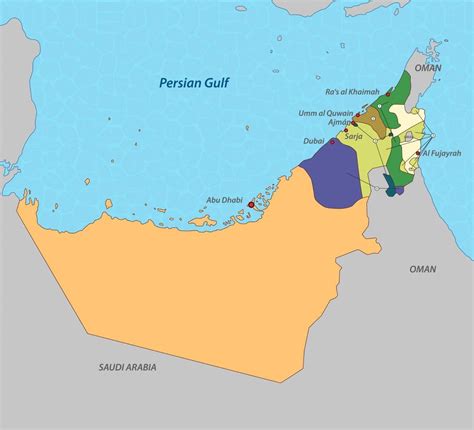 Mappa Stilizzata Semplice Dellicona Degli Emirati Arabi Uniti Mappa