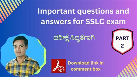 Important Questions And Answers For SSLC Exam Part 2 10th Kannada