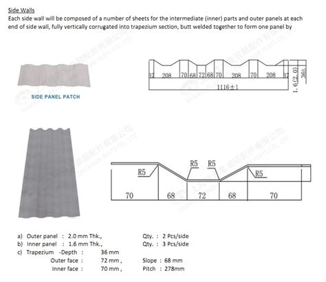 Shipping Container Side Panel Container Parts Corten Steel Shipping