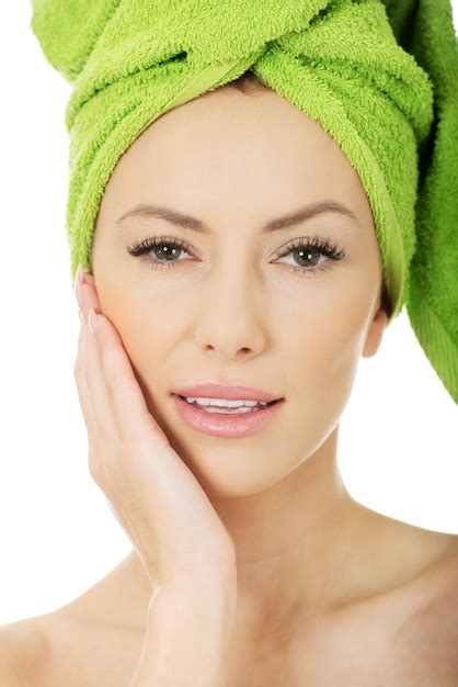 Premium Photo Close Up Portrait Of Young Woman Wrapped In Towel