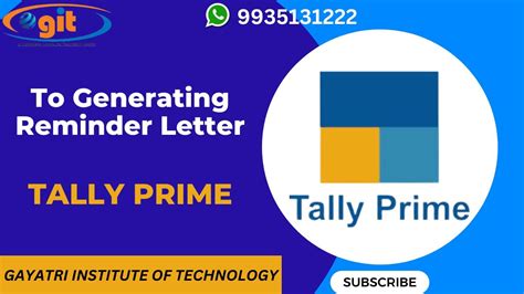 To Generating Reminder Letter In Tally Prime Advance Tally Prime