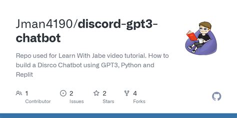 Github Jman4190discord Gpt3 Chatbot Repo Used For Learn With Jabe