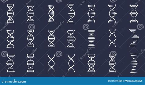 Icônes Dna Génome Helix De Structure Spirale Génétique Biotechnologie