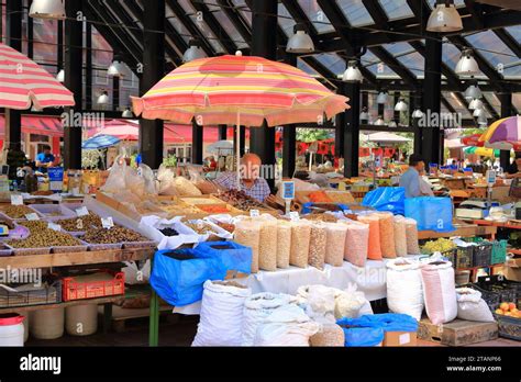 September 09 2023 - Tirana in Albania: market in Tirana. Buyers and ...
