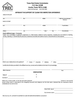 Tx Trec Aff I Fill And Sign Printable Template Online