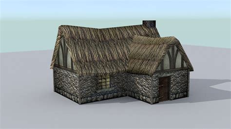 Medieval Farm House 2 3D Model Game ready .obj .3ds .fbx .blend .X ...