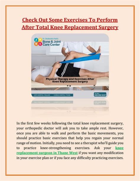 Check Out Some Exercises To Perform After Total Knee Replacement Surgery