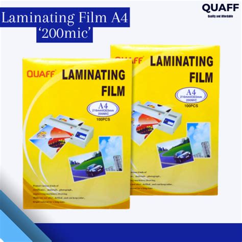 Quaff Laminating Film A Size Microns Sheets Pack Hot Process