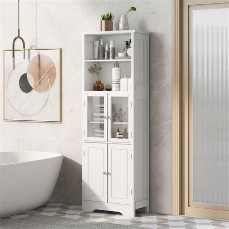 Ktaxon Tall Storage Cabinet Bathroom Linen Closet Storage Tower