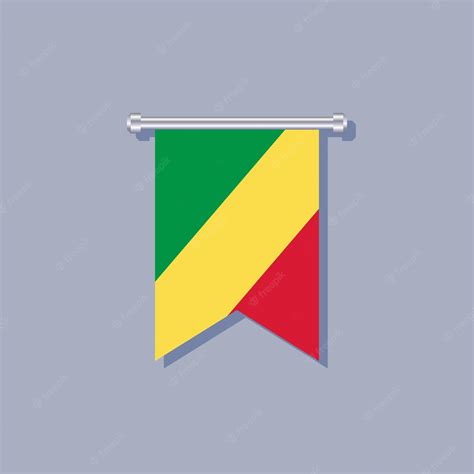 Ilustración De La Plantilla De La Bandera Del Congo Vector Premium