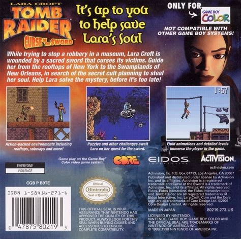 Lara Croft Tomb Raider Curse Of The Sword For Game Boy Color 2001