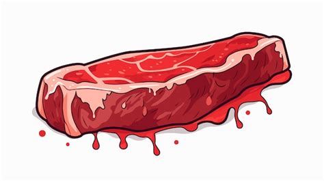 Un Dibujo De Un Filete Con Una Salsa Roja Vector Premium Generado Con Ia