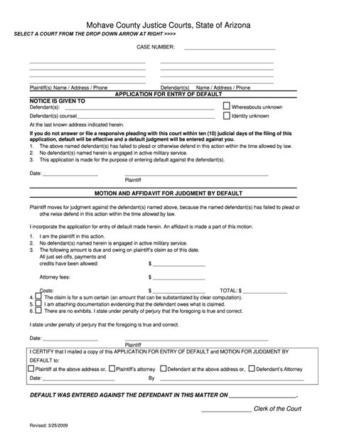 Fillable Online Mohavecourts Az Reset Mohave County Justice Courts