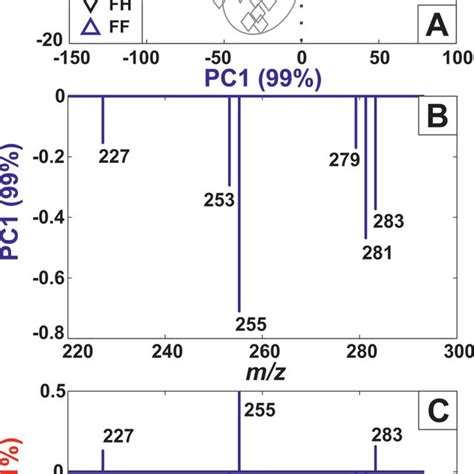 Scores And Loadings Plots On Pc And Pc Resulting From Pca In Negative