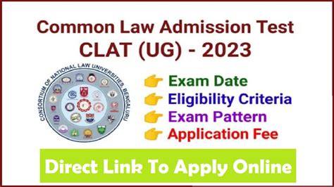 Clat 2023 Form Regsitration Starts Direct Link To Apply Online