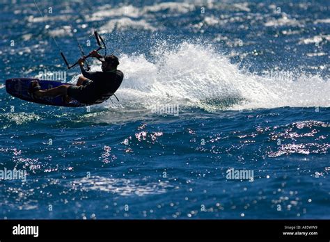 Man Kite Boarding Baja Mexico Stock Photo Alamy
