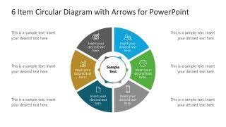 6 무료ppt다운 Circular diagram다이어그램 with Arrows for 무료ppt템플릿