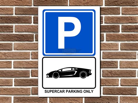 Supercar Parking Only Metal Sign Auto Junk Uk Ltd