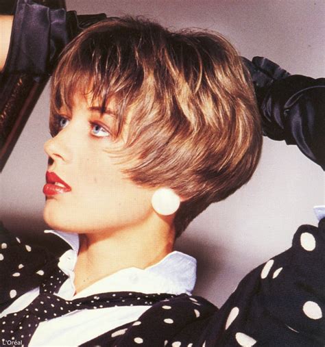 Short Eighties Hairstyle With The Hair Cut Very Short At The Back 1980s Look