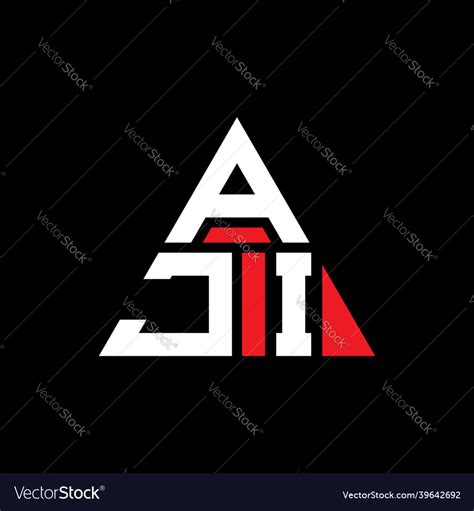 Aji Triangle Letter Logo Design With Triangle Vector Image