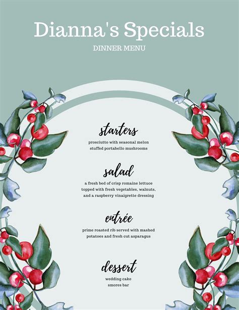 Page 9 Free Printable And Customizable Fancy Menu Templates Canva