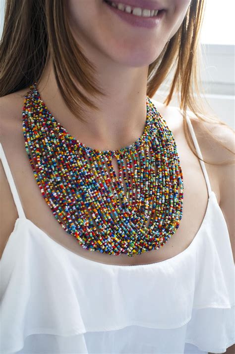 Collares Artesanales Mostacilla Arte Color Hecho A Mano Etsy