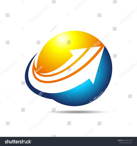 Global Arrow Logo Design Template Stock Vector Royalty Free