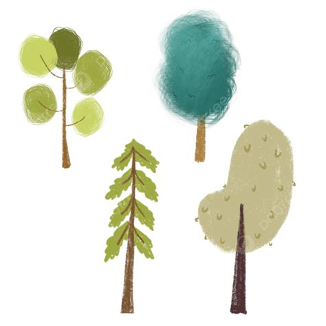 Hand Drawn Doodle Hd Transparent Cute Doodle Trees Hand Drawn