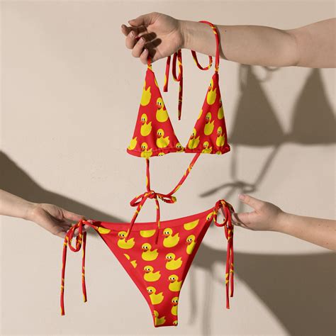 Rubber Duck Bikini Rubber Duckie Duck Clothing Duck Swimsuit Red Bikini Duck Clothing