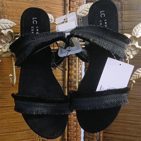 Lc Lauren Conrad Womens Black Sandals Depop