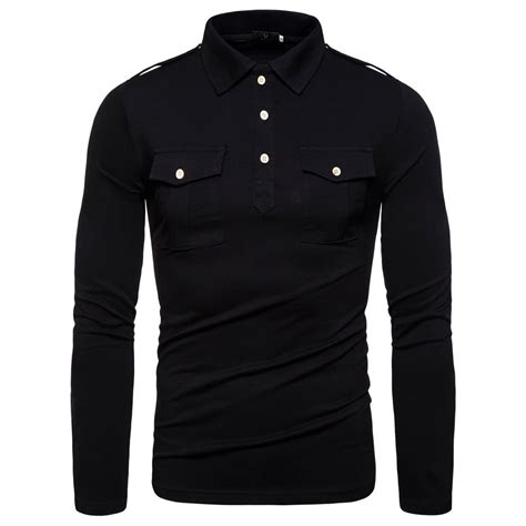 Golf Polo Shirts For Men Big And Tall Long Sleeve Zipper Turn Down