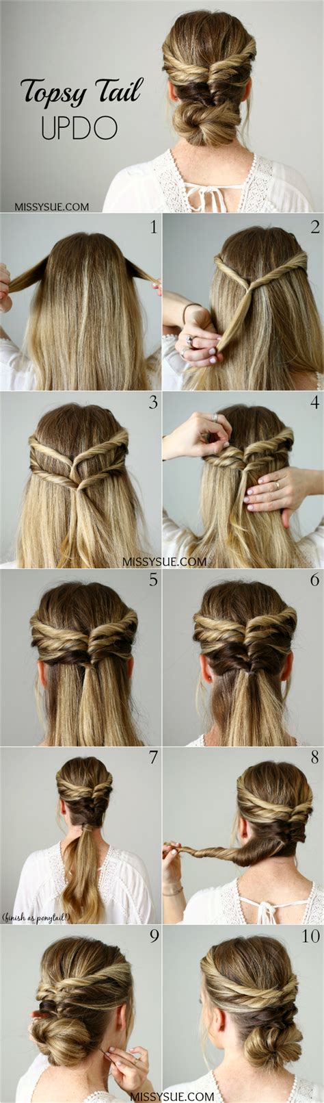 Topsy Tail Updo | Hair tutorials for medium hair, Long hair styles, 5 ...