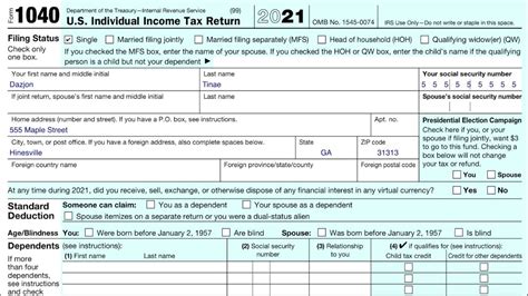 Form 1040 IRS Form 1040 Instructions Free Template 54 OFF